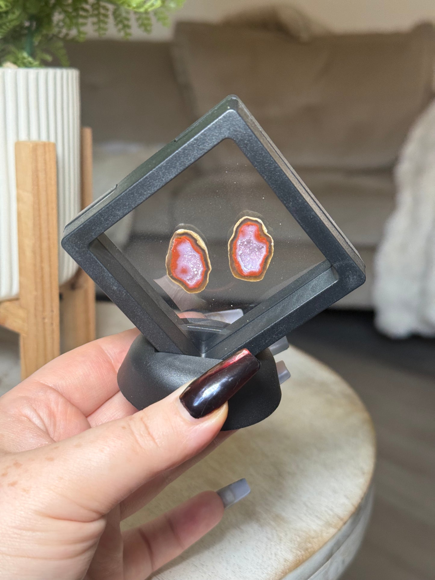 Mini Tobasco Agate Geode Pair, Tabasco, Zacatecas, Mexico - D
