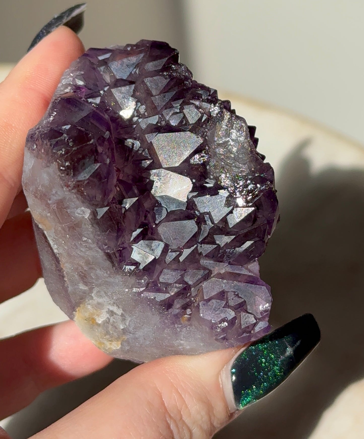 Elestial Amethyst w/ Hematite, Hyderabad, India - 151g - New Find!