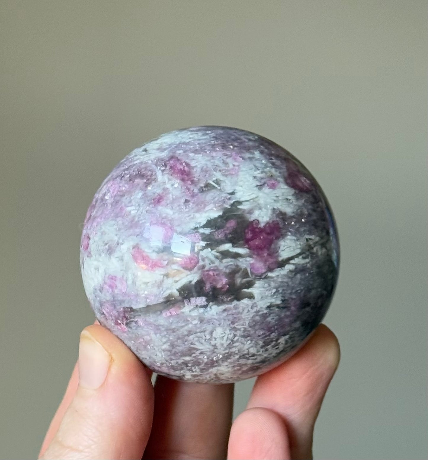 Unicorn Stone (Lepidolite x Pink Tourmaline) Sphere, 230g