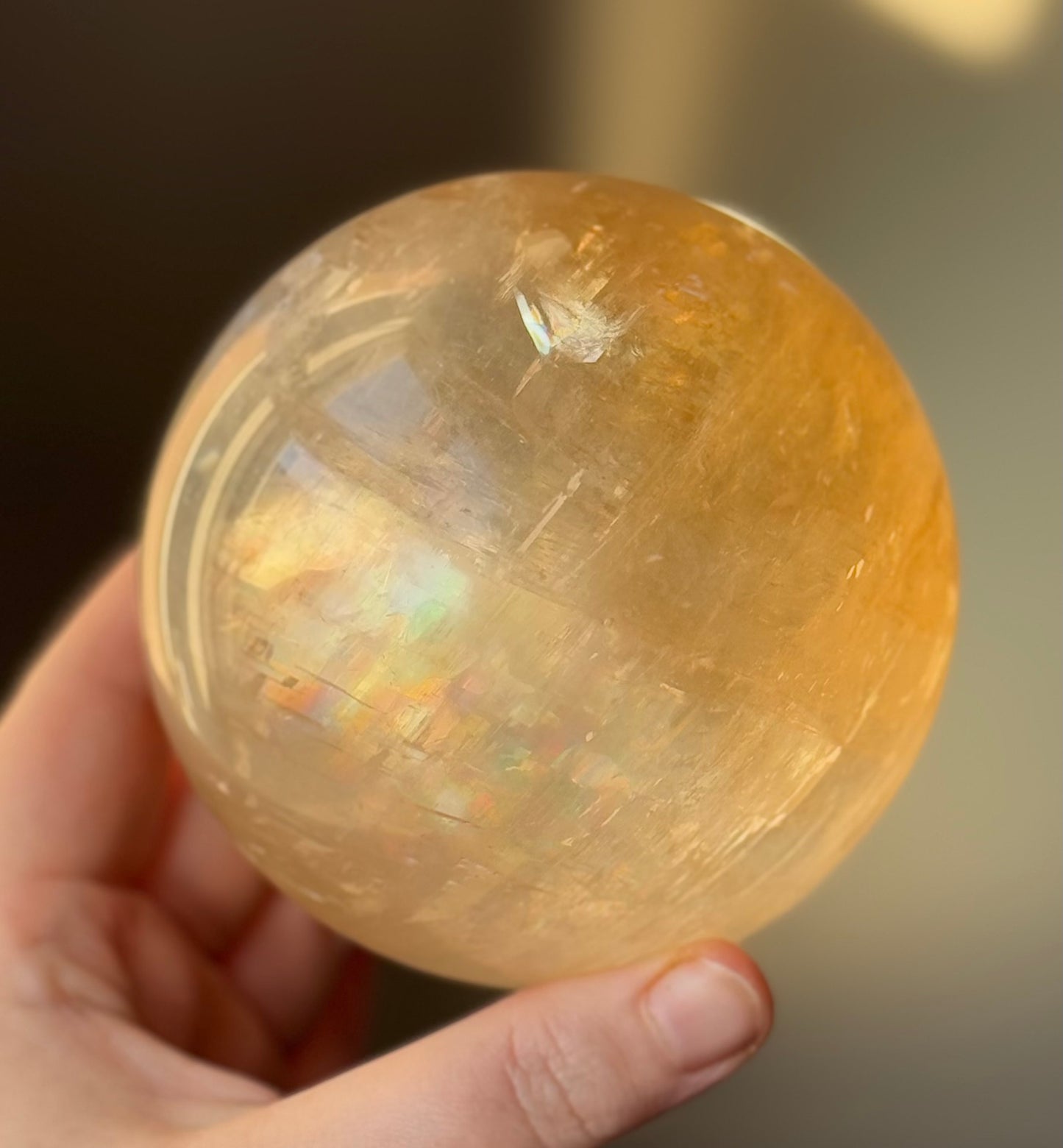 Statement Honey Calcite Sphere, 1310g