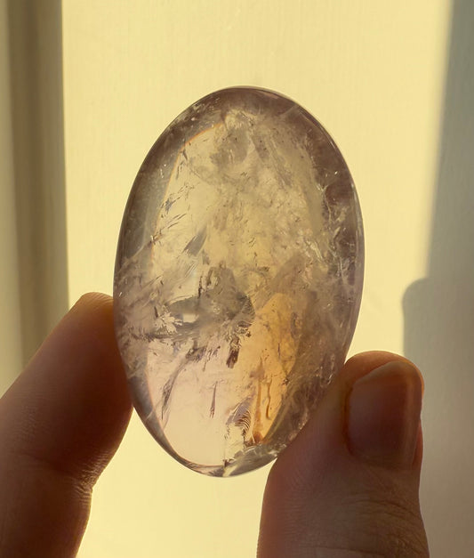 Imperfect Ametrine Palm Stone, 44.52g