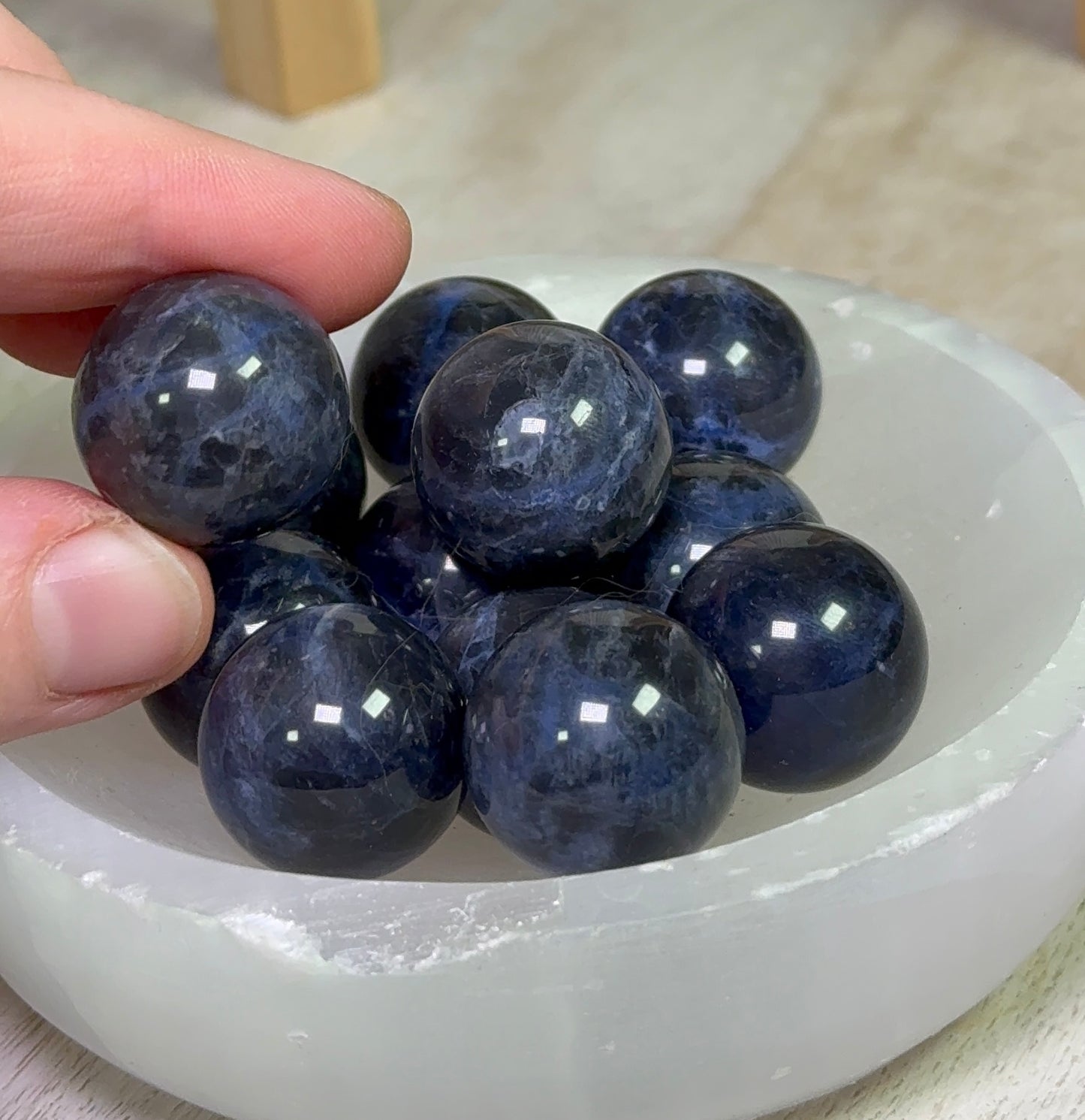 High Quality Sodalite Mini Sphere w/Flash - 20mm - INTUITIVELY SELECTED