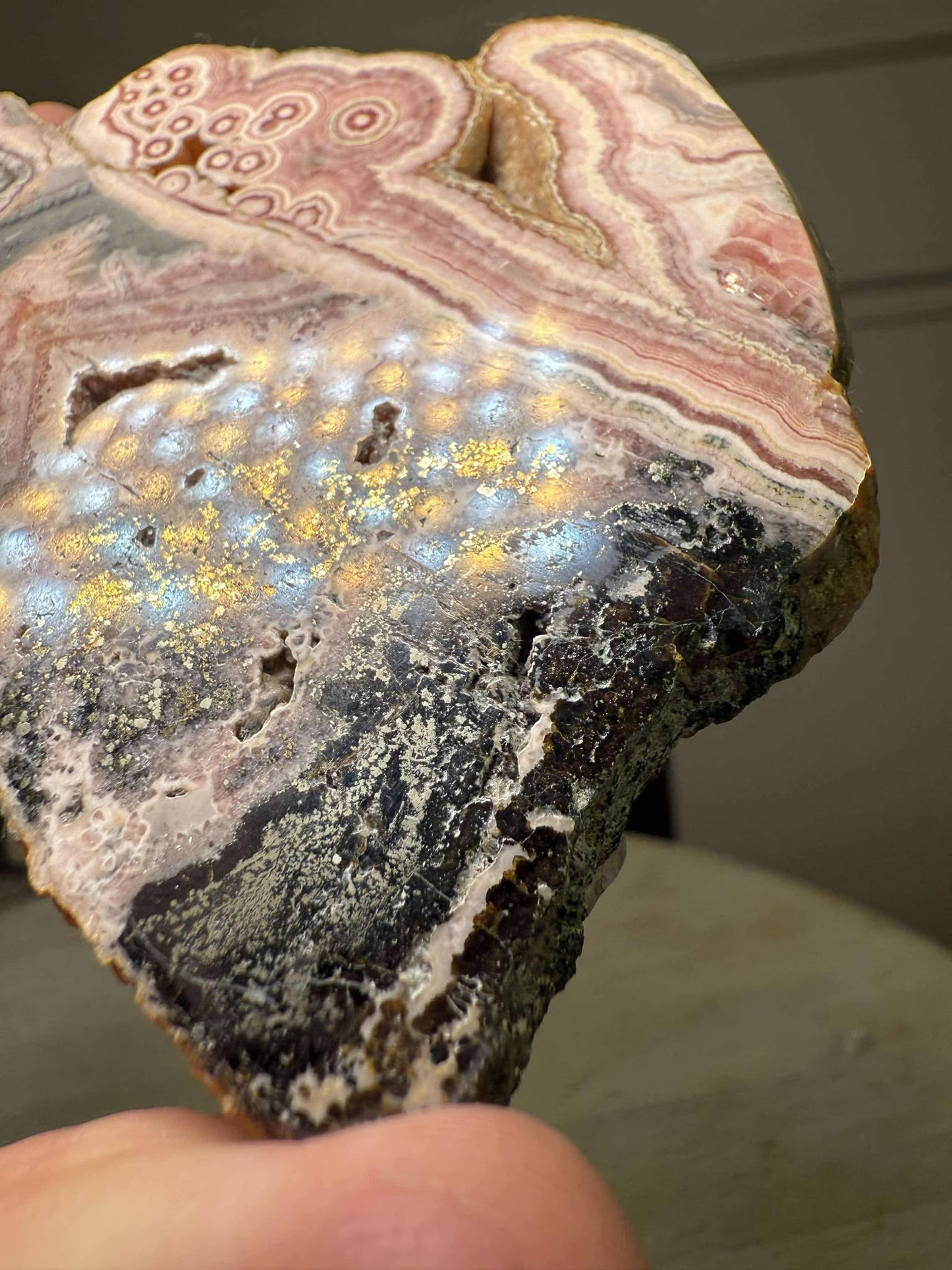 Rhodochrosite Stalactite Slab, Argentina - 140g.