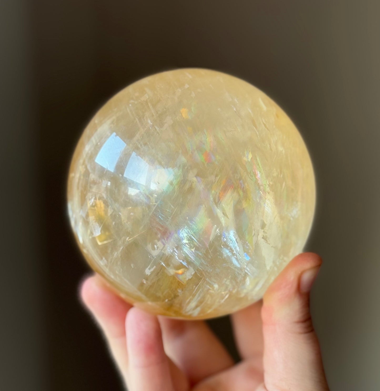 Statement Honey Calcite Sphere, 1310g