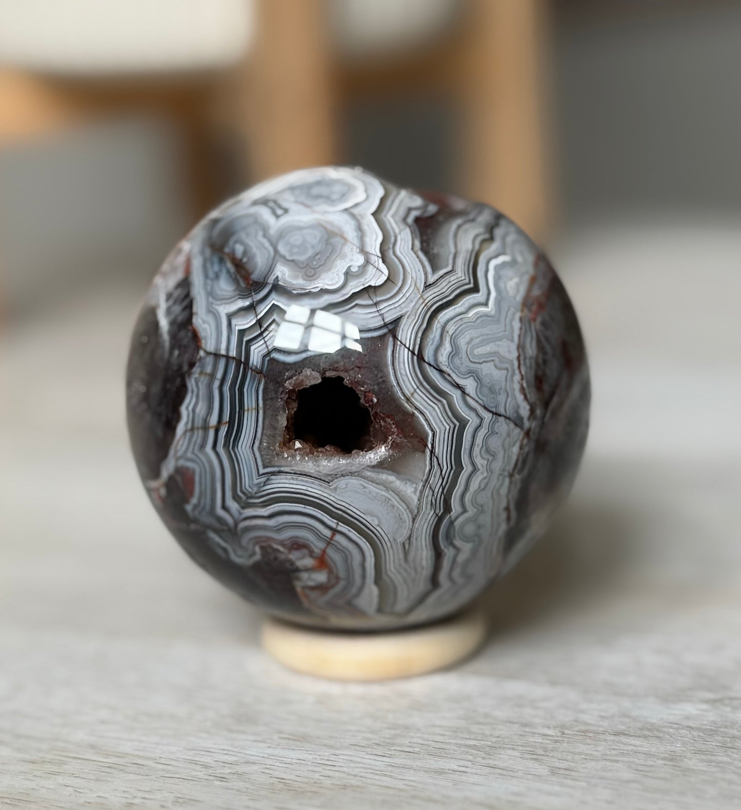 Mexican Lace Agate Sphere, 262g