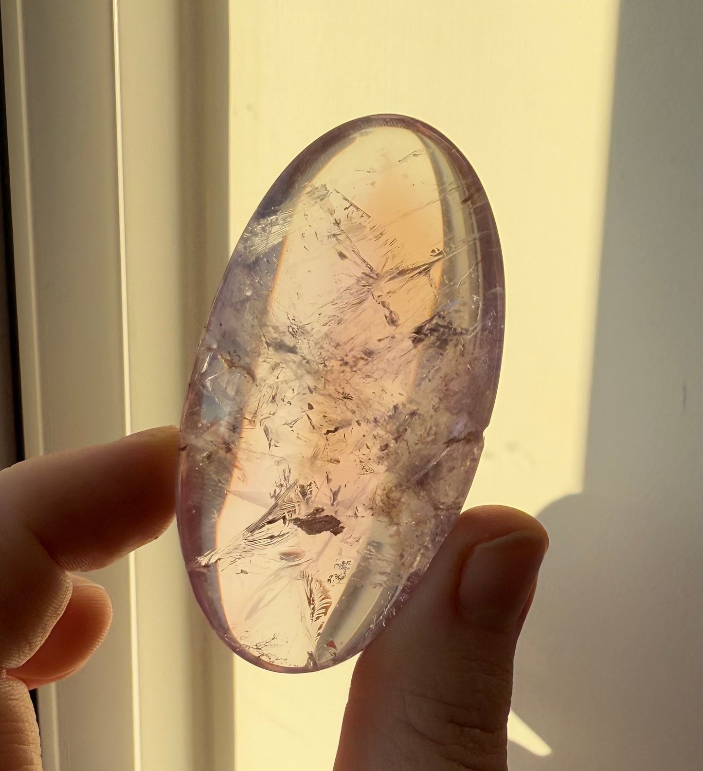 Imperfect Ametrine Palm Stone, 70.33g