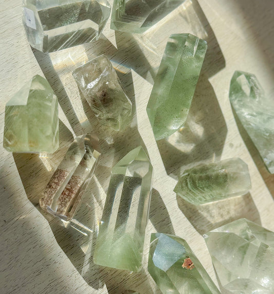 Chlorite Phantom Garden Quartz, Lodalite Points, Brazil - Choose your Own!