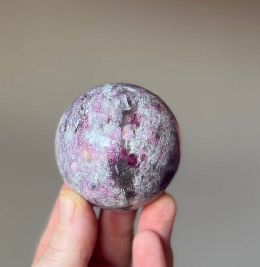 Unicorn Stone (Lepidolite x Pink Tourmaline) Sphere, 230g