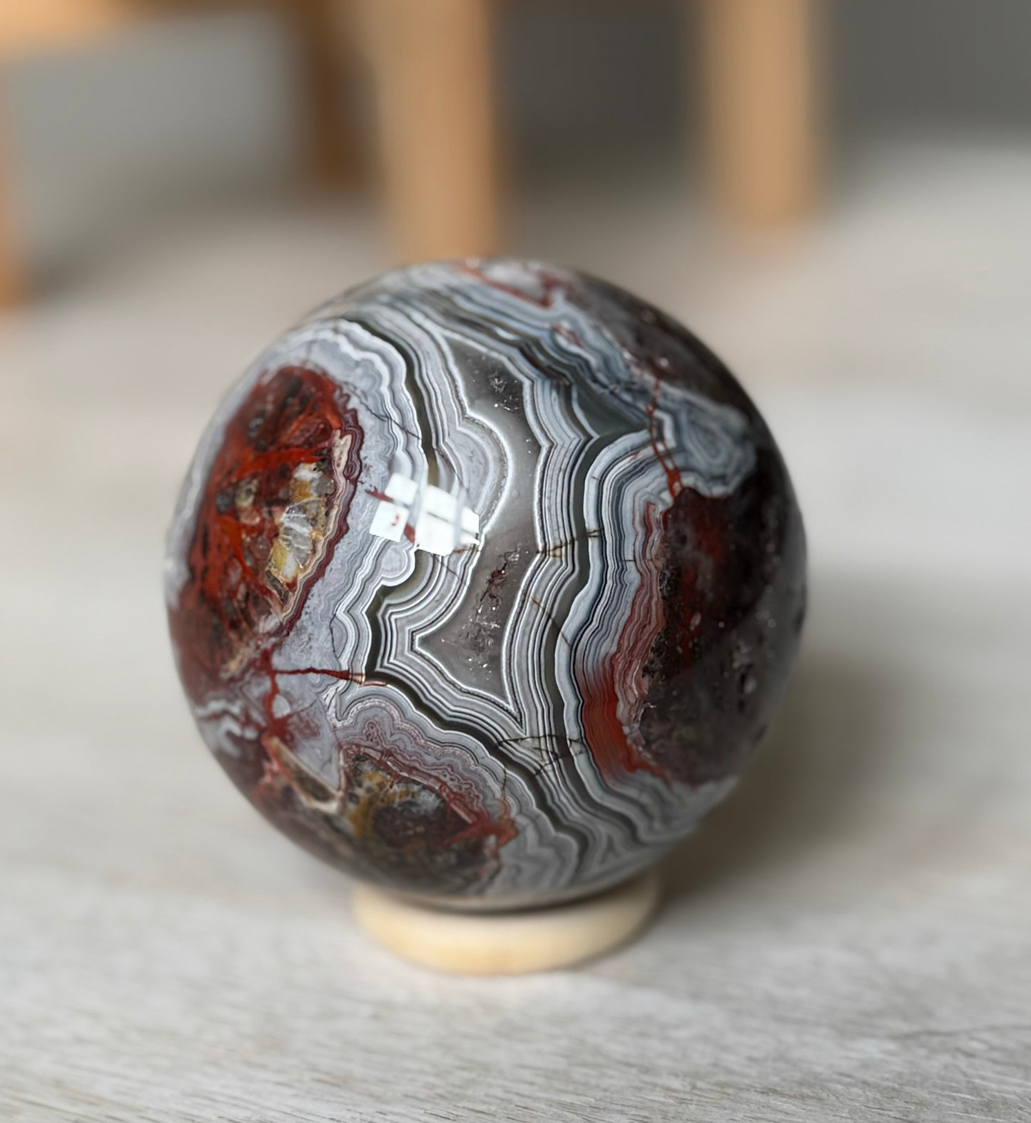 Mexican Lace Agate Sphere, 262g