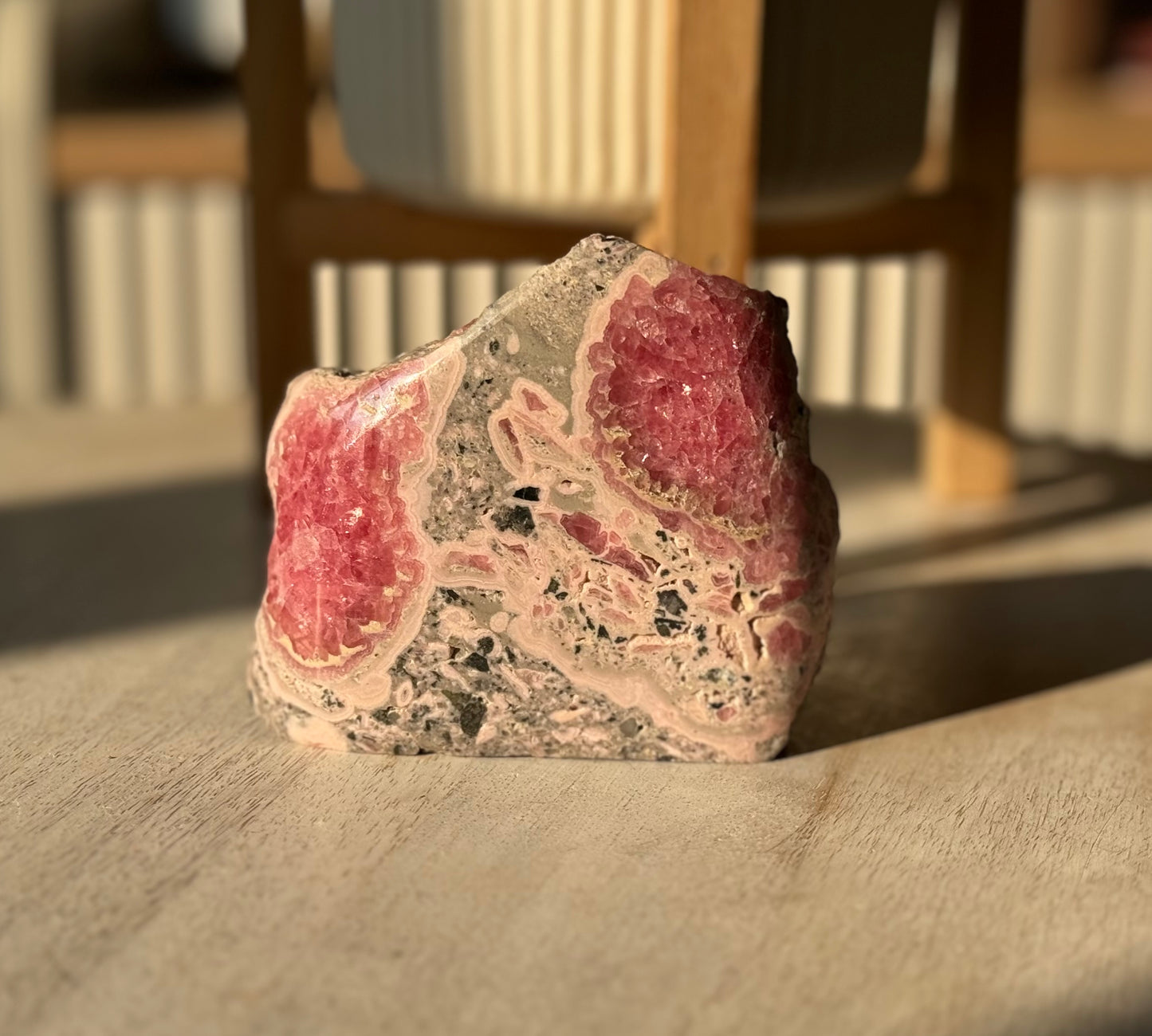 Self-Standing Gem Rhodochrosite Freeform, Argentina - 388g.