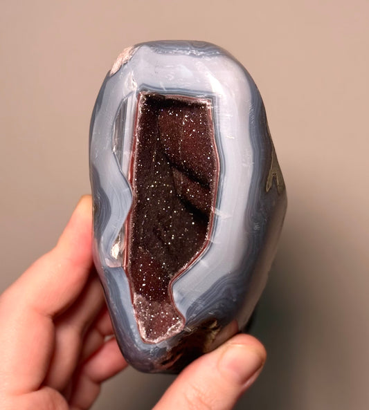 Blue Agate x Red Amethyst, Uruguay - 526g