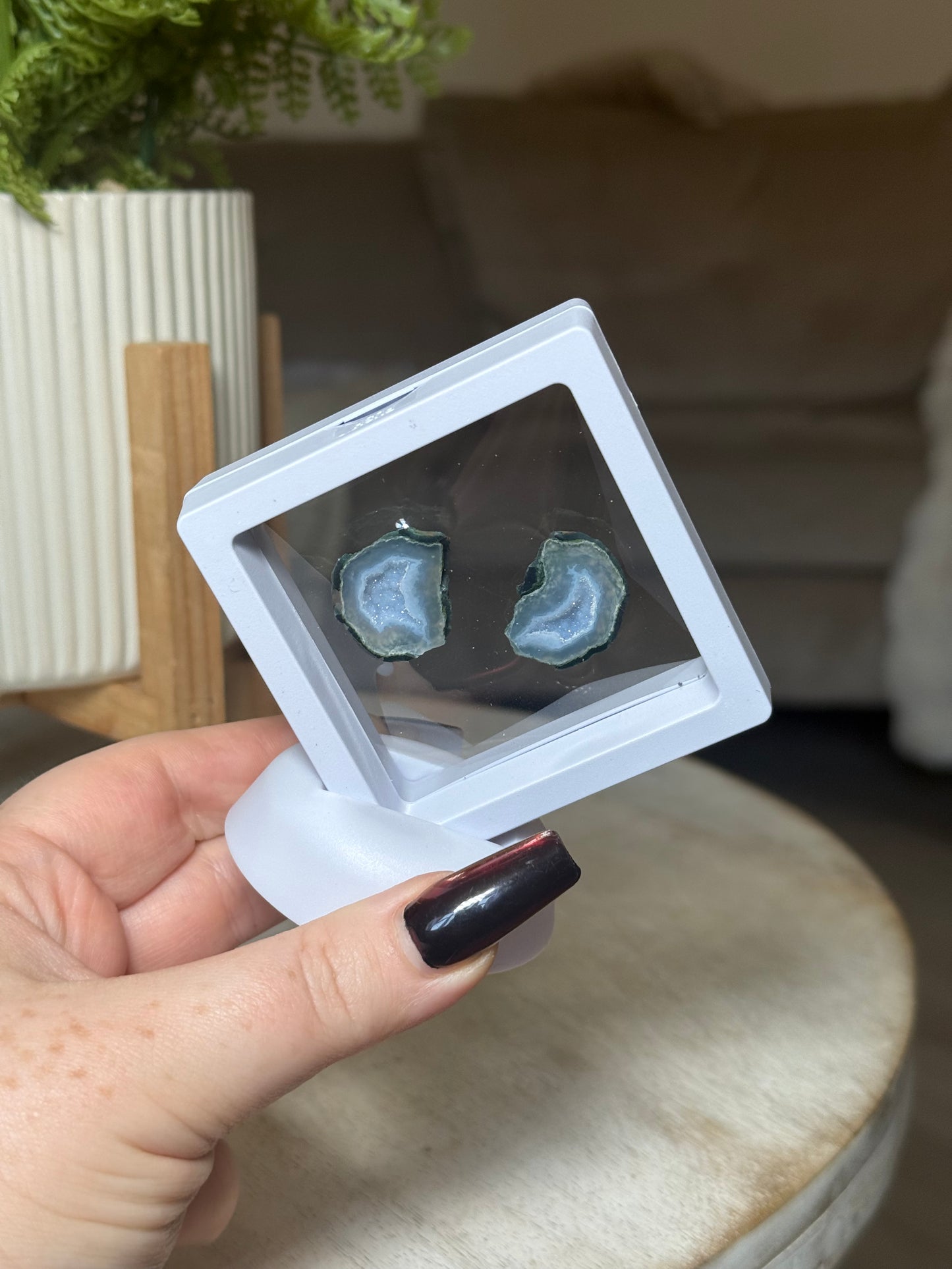 Mini Tobasco Agate Geode Pair, Tabasco, Zacatecas, Mexico - I