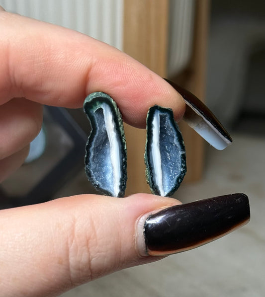 Mini Tobasco Agate Geode Pair, Tabasco, Zacatecas, Mexico - A